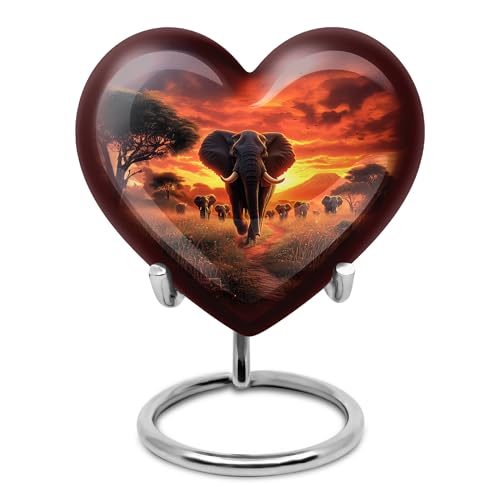 Image of Elephant Urn Little Cremation Urn for Women & Men 3 Inch | Small Keepsake Burial Urns for Human Ashes Adult Female Mom Memorial Urns for Mom & Dad Cremation Urns