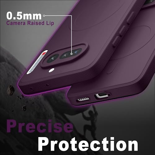 Image of Hupshy Back Cover for Nothing Phone 4a 5G Soft Matte Silicone Mag-Safe Design (Mag-Safe Not Support) Camera Protection | Slim Fit Bumper Cover (Purple)