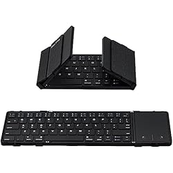 Teclado Físico Para Android Mcbazel Teclado Plegable Bluetooth con Panel Táctil, Teclado Bluetooth Tri-Plegable de Diseño Inalámbrico para Teléfonos Móviles, Tabletas