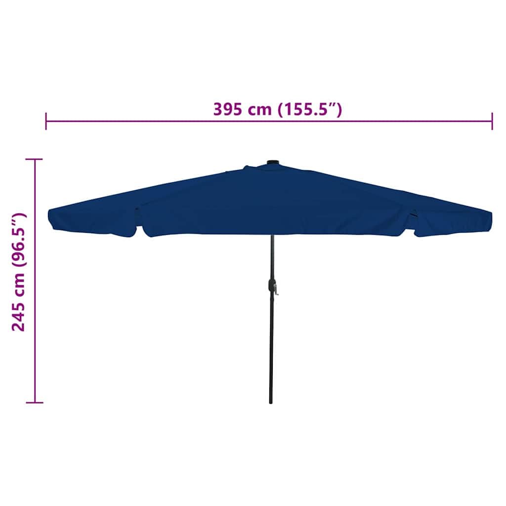 Parasol przeciwsłoneczny LED, antracyt, piaskowy, 395 x 395 x 245 cm, odporny na działanie promieni UV z poliestru, parasol przeciwsłoneczny z diodami LED, kwadratowy ze składanym parasolem