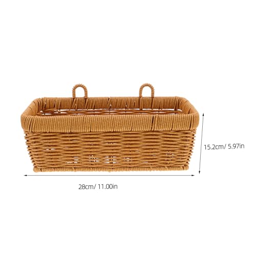 Panier mural suspendu rectangulaire en rotin synthétique avec double anses UKCOCO