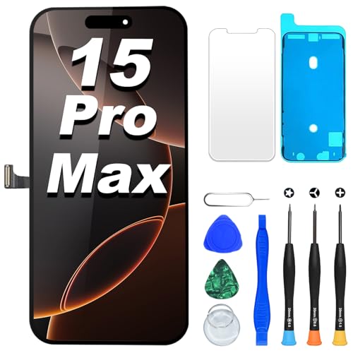 DlGl4U LCD für iPhone 15 Pro Max Display Bildschirm Ersatz 6 7 Full HD 3D Touch True Tone Face ID Bildschirm fur iPhone 15 Pro max Display Digitizer Reparaturkits
