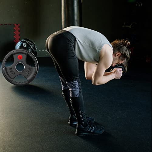 Micozy 2-Inch Rubber Coated Olympic Weight Plates Set For Strength Training, Weightlifting And Bodybuilding, 2Pcs 11Lb Bumper Weight Plates For Barbell, Type-1 #TOP4