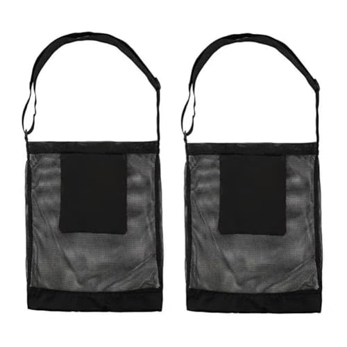 Bskivd キノコ狩りネットバッグ 収穫キノコバスケットコレクションバッグ 大容量メッシュガーデンフルーツピッバッグ ブラック 2個