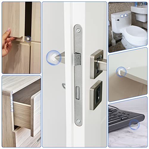 Türpuffer Transparent, ihaspoko 20x5 mmTürstopper Wand selbstklebend, Elastikpuffer transparent selbstklebend für Bad, Glasflächen, Wände, Gummistopper, Klebepunkte transparent (16 Stück)