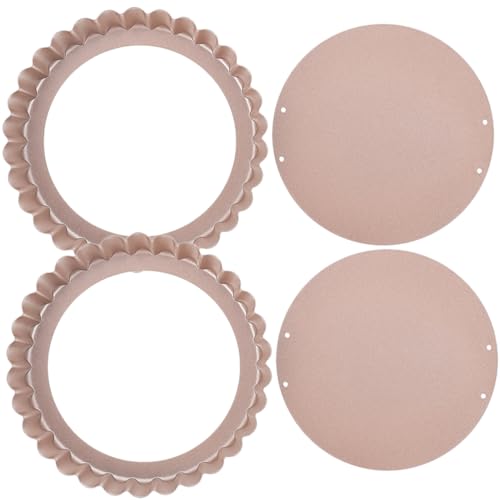 COLLBATH 2pcs Tart Pans with Removable Bottom Non Stick for Baking Quiches Tarts and Cakes Easy to Clean Dishwasher Design