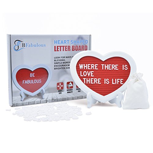 Heart-Shaped Felt Letter Board – 8x8 Inches Felt Board with Letters – Ideal for Special Events & Decoration – Includes Stand, Wall Hooks & Scissors – Premium Quality Changeable Letter Board