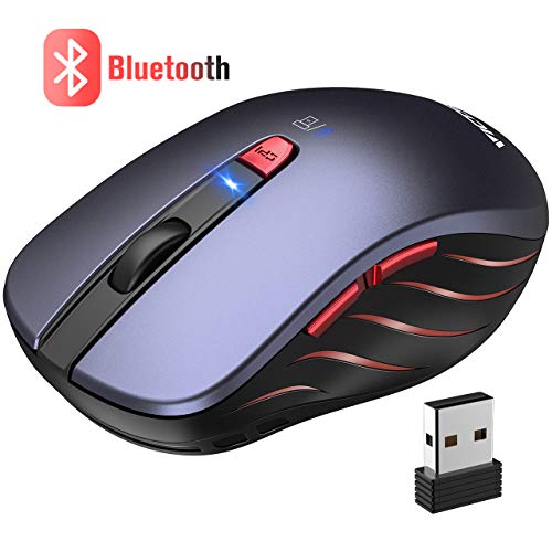 VICTSING Ratón Inalámbrico Bluetooth 4.0 & 2.4G, 5 dpi Adjustables y Control...
