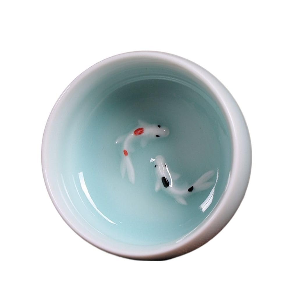 Kleine Porzellantasse, chinesische Probe, Teetasse, Gongfu-Teeset, zarte Mini-Teetasse, Seladon, glasiert, geschnitztes Herzmuster, Teetasse, Schüssel, Geschenk, Teezubereitung(D)