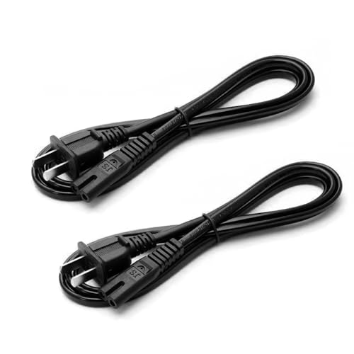 Power Cable Cord for LG TV 50LB6300 55LB5900 55UB9500 60LA6200 60LA7400 65LB6300 2 Prong AC Power Cable for LG TV 24" 28" 32" 40" 43" 48" 49" 50" 55" 60" 65" 75" 80" 85",2 Pack