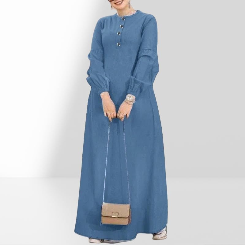 Robe longue style musulman Moyen-Orient manches longues fluide - 5