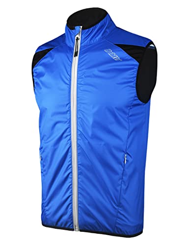 bpbtti Men's Lightweight Cycling Running Vest Windproof Sleeveless Shirt Reflective Breathable Bike Gilet With 2 Sides Pockets (Blue, Small)