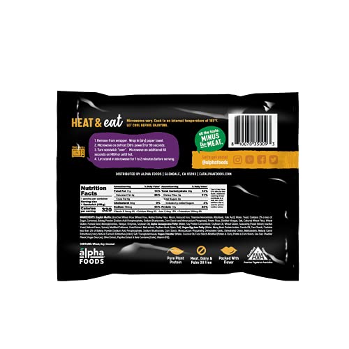 Alpha Food Vegan Sausage Breakfast Sandwich | 5.5oz (Pack of 10) | 100% Plant-Based Protein | Non Dairy | Meatless - Thumbnail 2