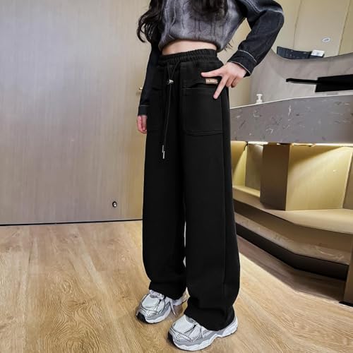 Wide Leg Sweatpants for Kids Boys Girls Solid Casual Loose Joggers Pants Stretch Soft Athletic Pants with Pockets2