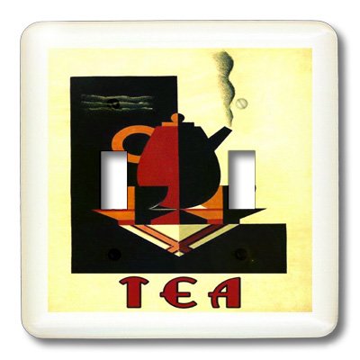 Cache-interrupteur théière Art déco vintage 3dRose lsp_155578_2 plaque murale de cuisine