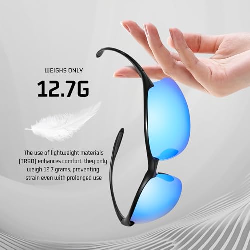 Image of SUNGAIT Ultra Lightweight Rimless Polarized Sports Sunglasses for Men Fishing Running UV400 Protection