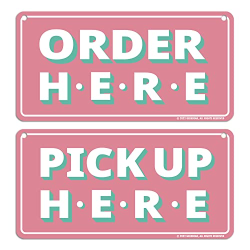 GEEKBEAR Order Here and Pick Up Here Signs (sN) - Premium Order Here Pick Up Here Signs VɎt\ȓʂȒ݂艺tbNt - 12C` X 6C` -