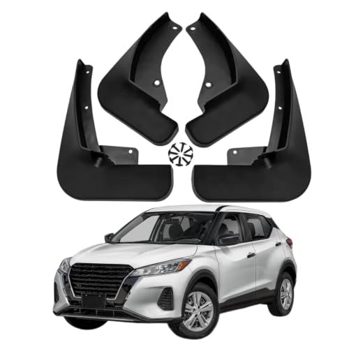 Image of No Drill Mud Flaps Compatible with Nissan Kicks 2017-2023(Fit for S SV SR),OEM Style Textured Black Custom Fit All Weather Exterior Accessories(4PCS