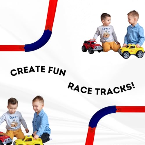 Image of 90 Degree Curved Tracks Compatible with Hot Wheels Racetracks | Create Epic Race Tracks | 90 Degree Turns Multipacks | Made in USA (90 Degree, 5-Pack)