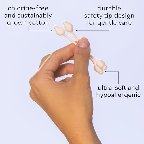 Image of Sky Organics - Organic Baby Cotton Swabs, 60 ct. - Ultra Soft Baby Safe Tips - Strong & Durable - Hypoallergenic - Chlorine Free - Natural, Vegan & Cruelty Free - Skin Care & Baby Care (Pack of 3)