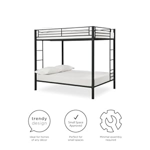 DHP Full Kids Metal Bunk Bed Black