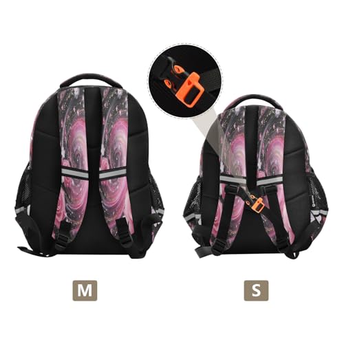Emelivor Rose Stars Black Kids Backpack School Cute Bookbag Toddler Backpacks Daypacks Bag for Boys Girls,S3