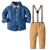 Nwada Baby Boy Clothes Toddler Suit Dress Shirt and Pants Sets 4 Pcs Dressy Outfit for Kids