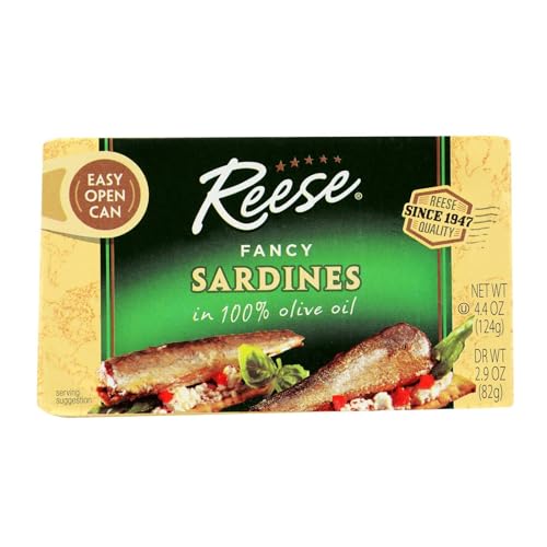 Reese Sardines, Plain, Olive Oil, 4.37-Ounce (Pack of 10)