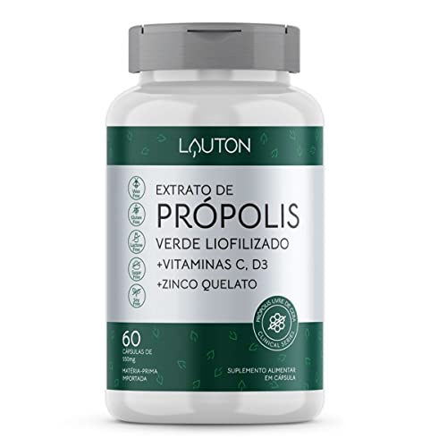 Amazon.com.br: Extrato De Própolis Verde + Zinco + C + D3 Cps - Lauton (Embalagem pode ter variações)