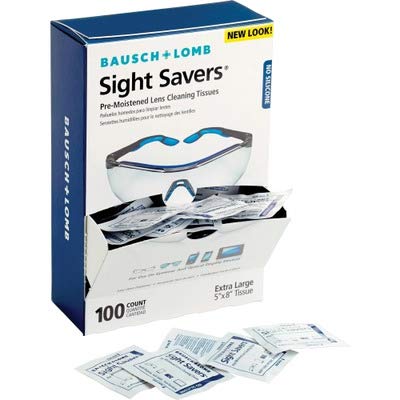 Bausch & Lomb BAL8574GM Paños de limpieza de lentes pre-humedecidas, caja de 100 el embalaje puede variar, paquete de 4