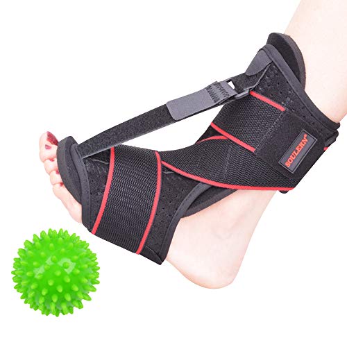 Plantar Fasciitis Night Splint Foot Drop Orthotic Brace, Adjustable Elastic Dorsal for Plantar