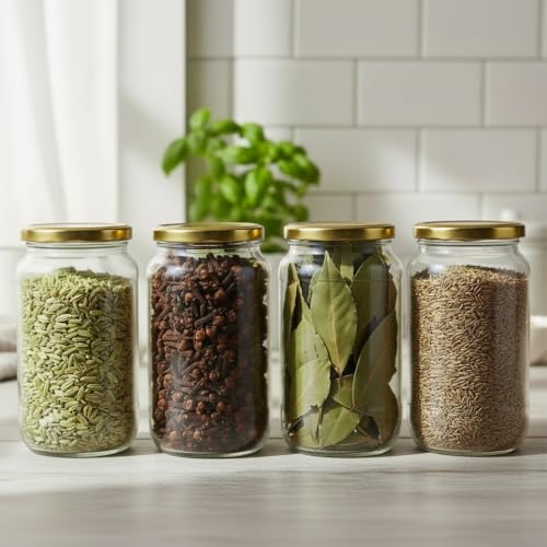 Image of ginoya brothers - Kitchen Glass Jar (4, 1000 Ml. Jar)