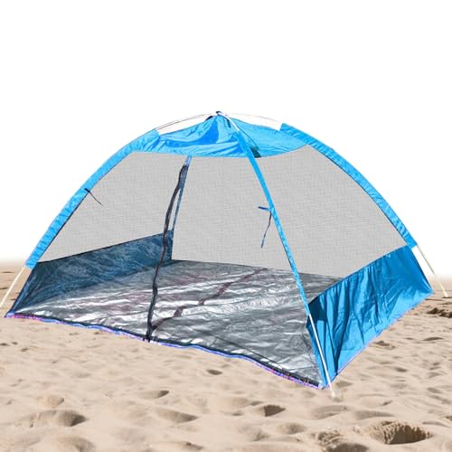 Biniveil Tienda de Playa Portátil - Exterior UPF 50 Sombrilla Playa,Sombra Portátil Fácil Montaje 3-4 Personas Senderismo Vacaciones Camping Familiar Verano Jardín