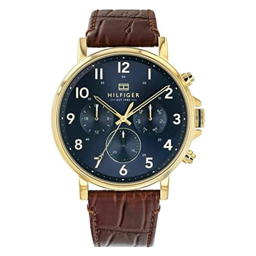 Tommy Hilfiger Reloj Analógico de Cuarzo multifunción para hombre con Correa en piel Marrón claro - 1710380