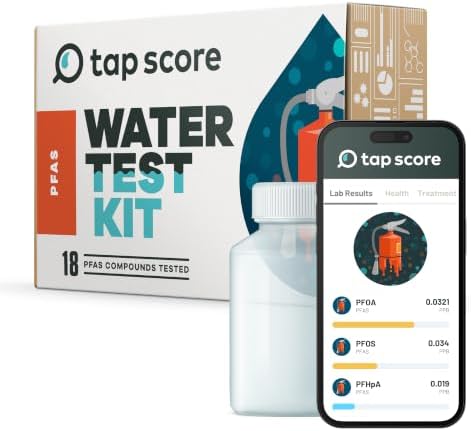 Professional PFAS Test for Drinking Water | Certified Tap Score Home Kit | Mail-in Lab Analysis | Easy Sampling, Shipping Included | EPA Testing Method