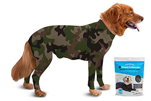 Image of Shed Defender Original Dog Onesie for Shedding Control - Seen on Shark Tank, Lightweight Breathable Dog Suit, Bodysuit for Dogs, Recovery Suit, Anxiety Relief, Full Coverage, Easy On /Off, Dog Jumpsuit