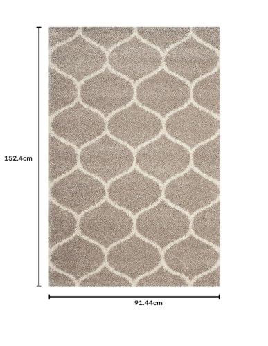 Image of Carpet for Living Room 3x5 Feet Modern Soft Shaggy Carpet Thick, Fluffy & 2 inch Pile Shag Rug for Your Kids Room, Bedroom & Livingroom(3x5 feet, Beige & Ivory)