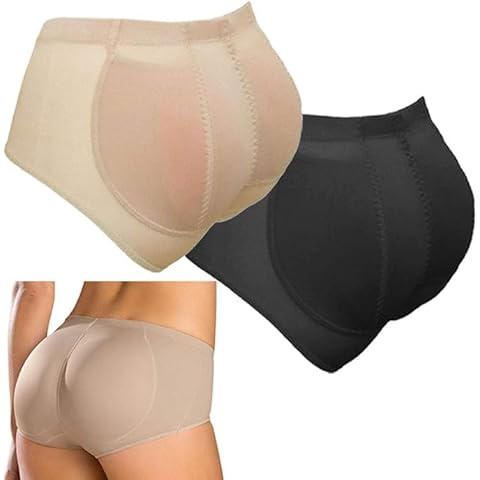 LikeEJay Butt Pads Panties Silicone Removable Padded Buttocks Enhancer Body Shaper Push Up Panties (Black, 2XL) Cover