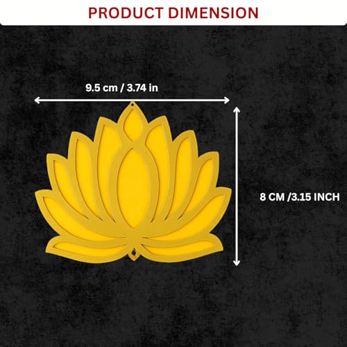 Image of ARLICORPING Wooden Lotus Wall Hanging for Festive Decoration - Diwali, Ganpati, Pooja Room, Mandir, Living Room, Door, Hall, Entrance, Spiritual Decor (Lotus - Yellow, Pack of 2)