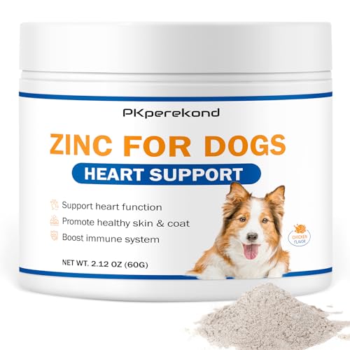 Zinc for Dogs Heart Support Supplement for Dogs Promote Heart Function Healthy Skin and Coat Strengthen Immune Function Cellular Growth with Biotin Selenium and Vitamins