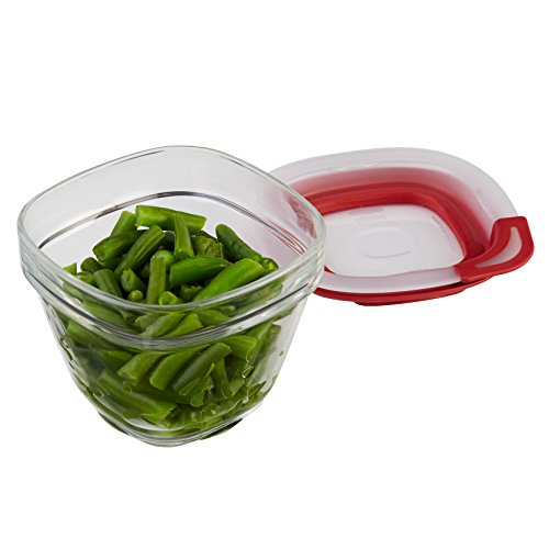 Rubbermaid Easy Find Lids Glass Food Storage and Meal Prep Containers, Set of 4 (8 Pieces Total), Racer Red - Thumbnail 4