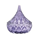 Godinger Glass Hershey Kiss Candy Servers, Candy Server, Holiday Dish Snack Server, Purple