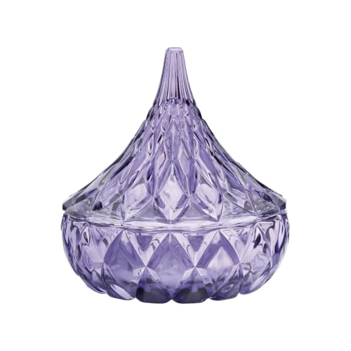 Godinger Glass Hershey Kiss Candy Servers, Candy Server, Holiday Dish Snack Server, Purple