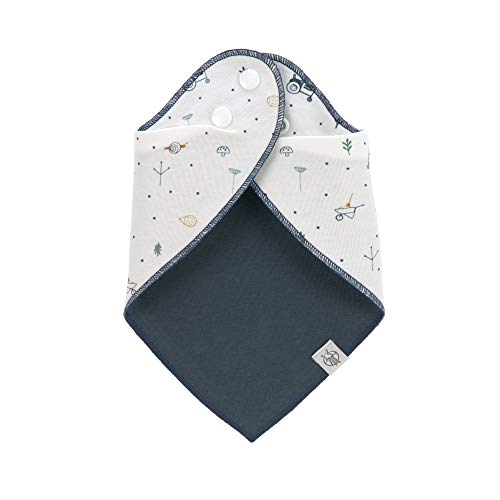 LÄSSIG Baby Lätzchen Halstuch Dreieckstücher Set 2 Stk. Bio-Baumwolle Druckknopf wendbar/Baby Bandana Garden Explorer Traktor