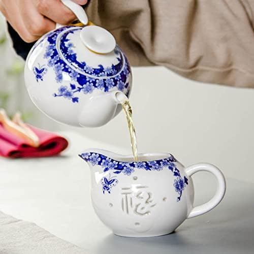 Teapots, ceramic teapots, Blue-and-white Ceramic Teapot Heat-Resistant Tea Pot With 5 Tea Cups Kung Fu Tea Set Handmade Kettle Tea Set Drinkware (Color : Cj007)