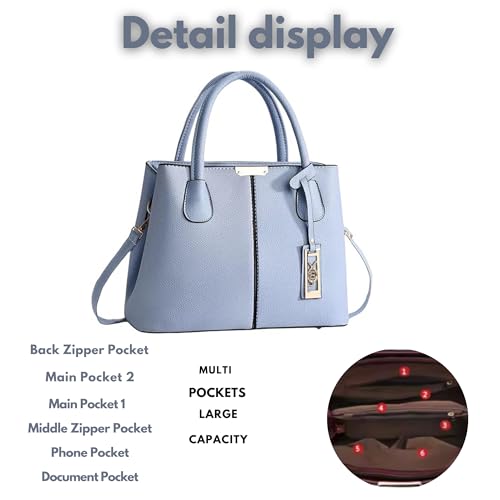 Image of Women's PU Leather Handbag Stylish Tote Shoulder Bag with Crossbody Strap Elegant Spacious Purse for Work & Everyday Use