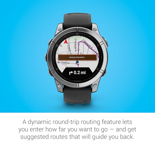 Image of Garmin fēnix E - 47 mm, AMOLED, Premium Multisport GPS Smartwatch, Long-Lasting Battery Life, Stainless Steel with Black Band