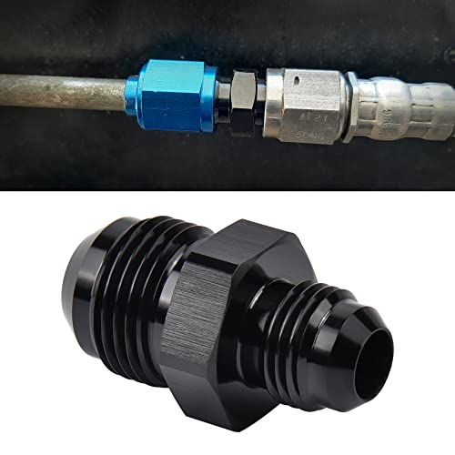 Image of EVIL ENERGY 6AN Male to AN4 Male Flare Reducer Coupler Union Straight Adapter Fitting Black 2PCS
