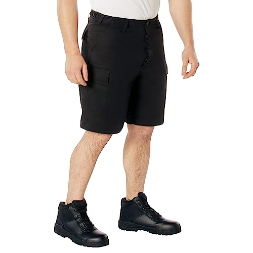 Rothco Rip-Stop BDU Shorts – Rugged Tactical Outdoor Hiking Camping Comfortable Cargos, Black, L