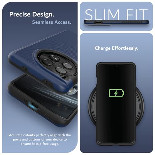 Image of TUDIA [MergeGrip for OnePlus 12 5G Back Cover - Military Grade Drop Tested Dual Layer Shockproof Anti-Slip Heavy Duty Protective Case- Indigo Blue